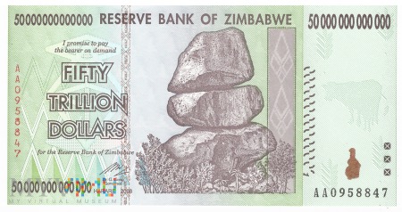 Zimbabwe - 50 000 000 000 000 dolarów (2008)
