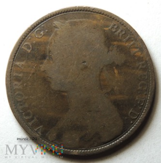 Moneta 1 pens 1889, One Penny Victoria