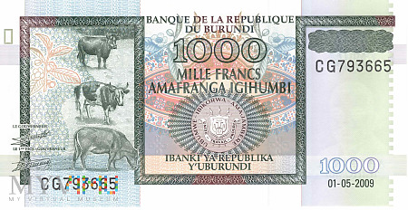 Burundi - 1 000 franków (2009)