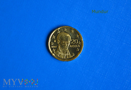 Duże zdjęcie Moneta: 20 euro cent - Grecja 2021