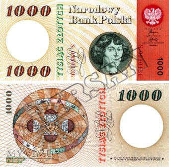 Duże zdjęcie Polski banknot 1000 zlotych 1965 r