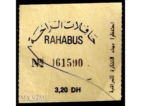 Bilet autobusowy z Maroka.