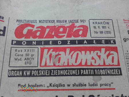 Duże zdjęcie Gazeta Krakowska 10 maj 1971
