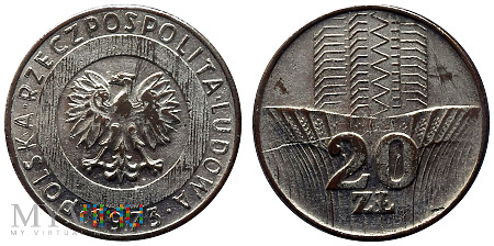 Duże zdjęcie 20 złotych, 1973, fałszerstwo (I)