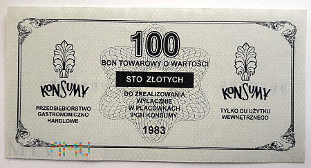 F bon Konsumy 100 zł 1983