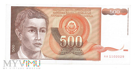 Jugosławia - 500 dinarów, 1991r.