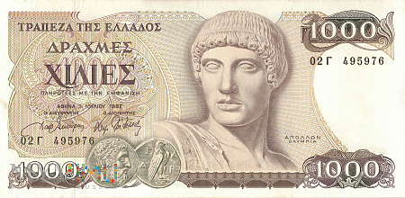 Duże zdjęcie Grecja - 1 000 drachm (1987)