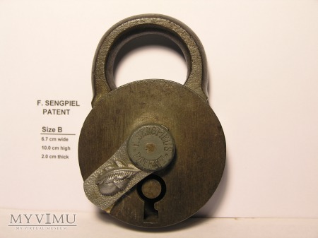 F. Sengpiel Patent Padlock, No #- Size "B"