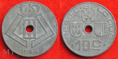 Duże zdjęcie Belgia, 1944, 10 centimes