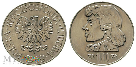 Duże zdjęcie 10 złotych, 1969, Tadeusz Kościuszko