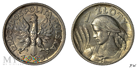 1925 1 zł (Londyn, cztery pazury)