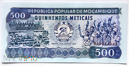Mozambik 500 meticas 1989