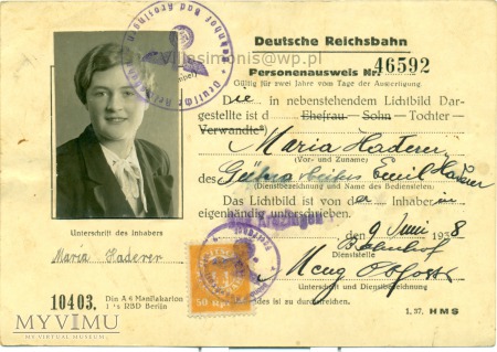 Deutsche Reichsbahn - Dowód Tożsamości