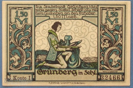 1,50 Mark 1922 r - Grünberg Schl. - Zielona Gora