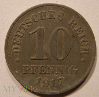 10 PFENNIG 1917 Bez znaku mennicy